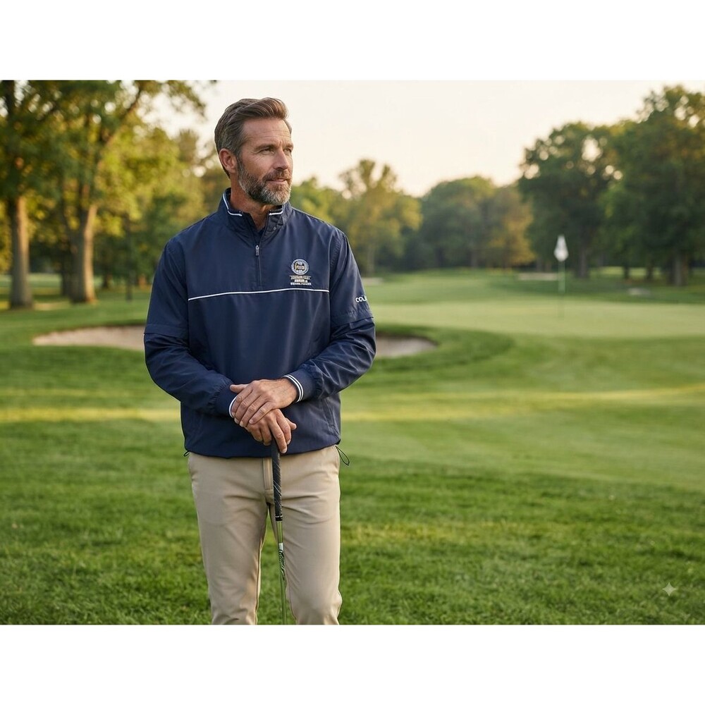 Vintage Antigua 2006 John Gibson Cup Men’s L Navy 1/4 Zip Windbreaker Jacket - Picture 2 of 16